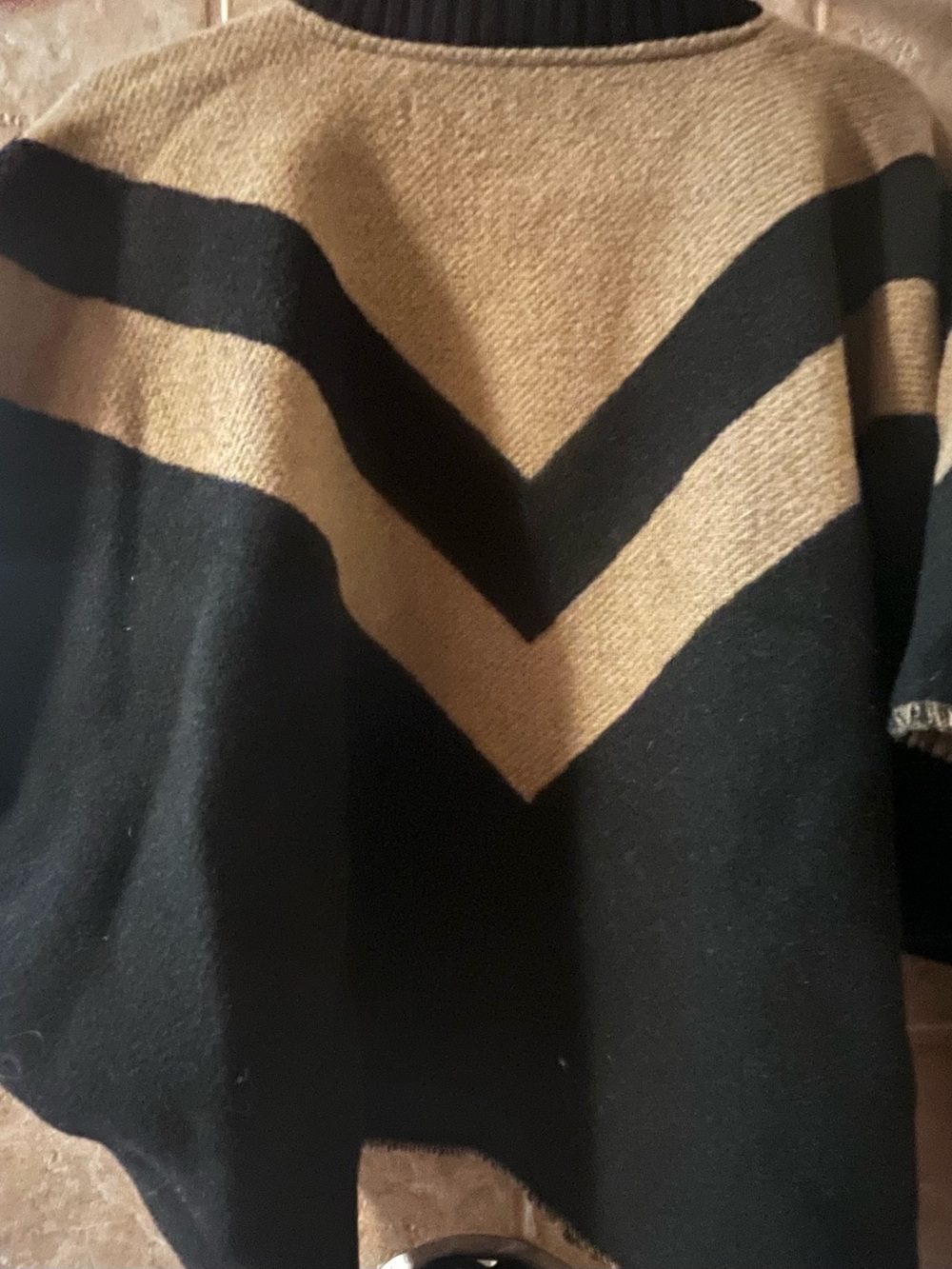 rag & bone Black and Tan Chevron Sweater